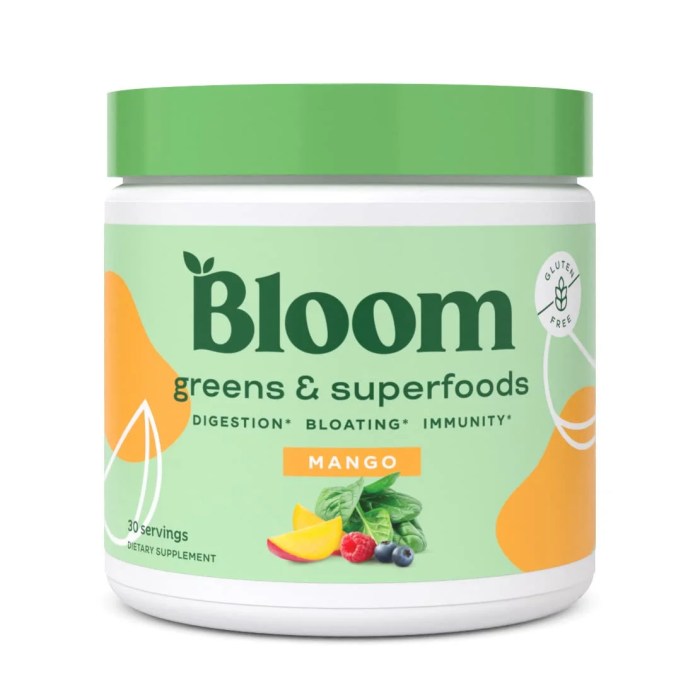 Bloom energy drink nutrition facts